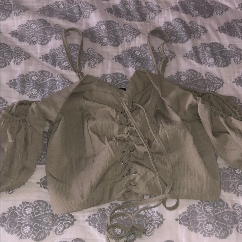 Olive Green Crop Top